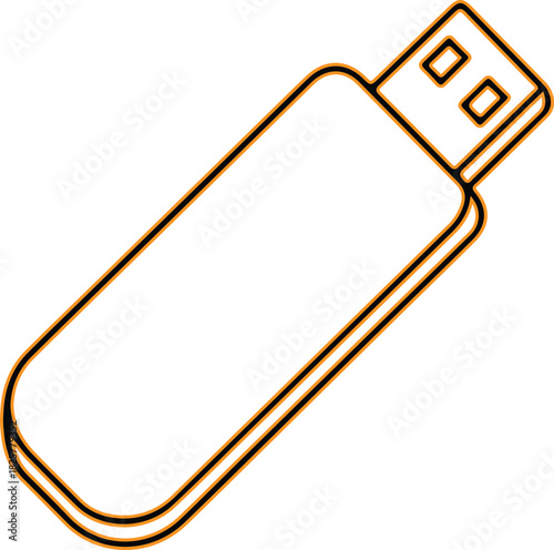 Simple line drawing of a usb flash drive