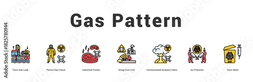 Gas Pattern Modern and clean web banner illustration featuring thematic icons for visual communication