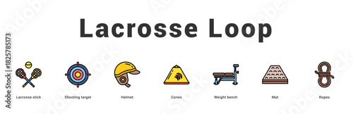 Lacrosse Loop Modern and clean web banner illustration featuring thematic icons for visual communication