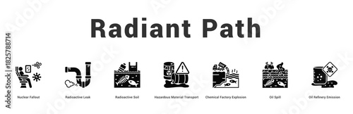 Radiant Path Modern and clean web banner illustration featuring thematic icons for visual communication