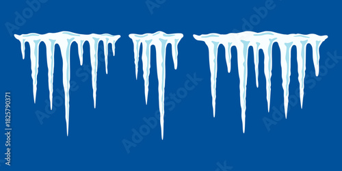 Icicle Row Flat Colored Icon Displaying Frozen Drip Shapes for Winter Themes