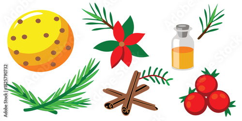 Cookie poinsettia cinnamon essential oil pine berries holiday christmas winter