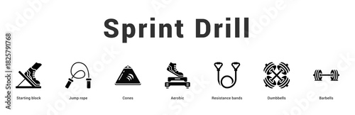 Sprint Drill Modern and clean web banner illustration featuring thematic icons for visual communication