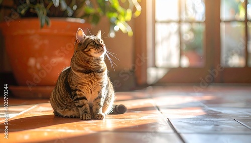 猫, タビー, 光, 影, 室内, 植物, ガラス扉, タイル床, リラックス, ペット, ナチュラル, コピースペース, 背景素材, 写真素材, 4K, リアル, ストックフォト

陽だまりでくつろぐ猫 | Tabby Cat Relaxing in Sunlight
