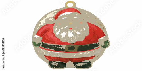 Vintage santa claus christmas ornament with red suit and white beard