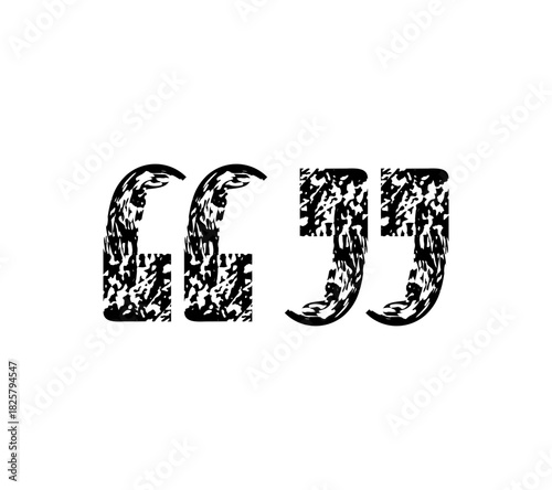 inverted comma, text frame