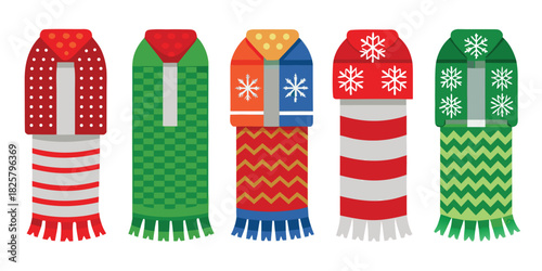 Winter scarves colorful warm fashion accessory knitwear clothing apparel textile cozy