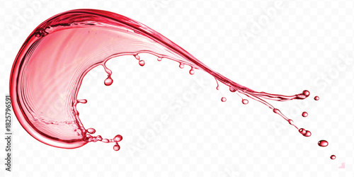 realistic smooth liquid clean water splash in different color and curve style isolated on  transparent background