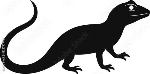 Lizard silhouette vector, lizard icon black symbol
