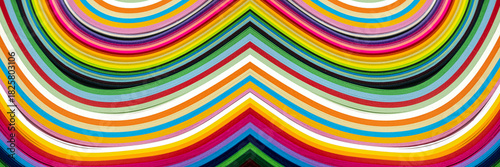 Abstract vibrant color wave rainbow strip paper background, Colorful curve striped background