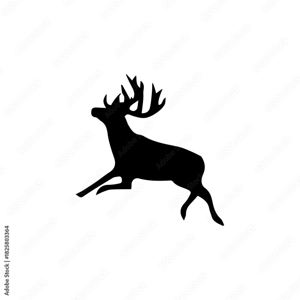 Fototapeta premium Silhouette of a leaping deer