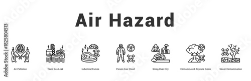 Air Hazard Modern and clean web banner illustration featuring thematic icons for visual communication