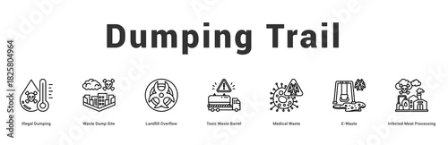 Dumping Trail Modern and clean web banner illustration featuring thematic icons for visual communication