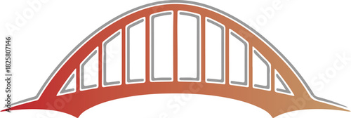 Abstract arched bridge vector illustration design concept transportation infrastructure symbol modern overpass structure graphic element