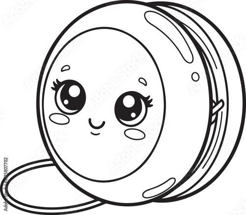 Adorable kawaii style round handbag with big expressive eyes and a sweet smile for children, Generative Ai