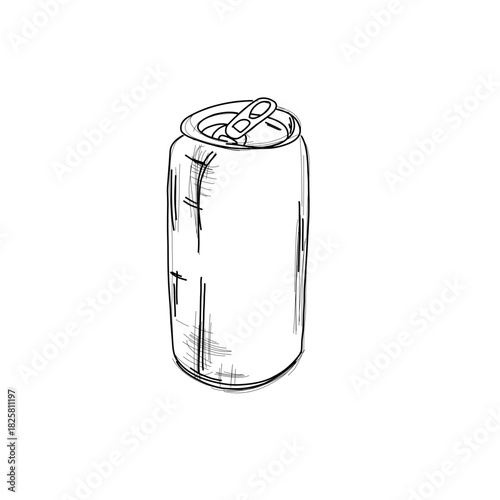 simple cold drink can hand drawn line art sketch vector illustration