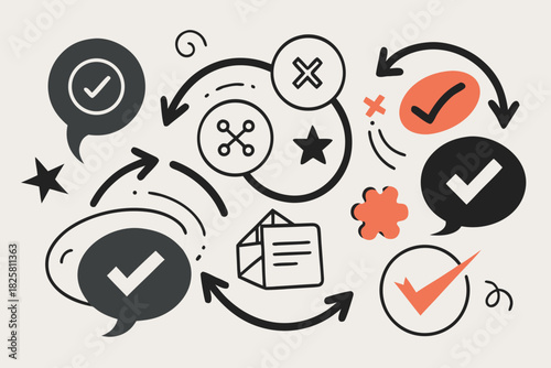 cluster review symbols irregular icons  