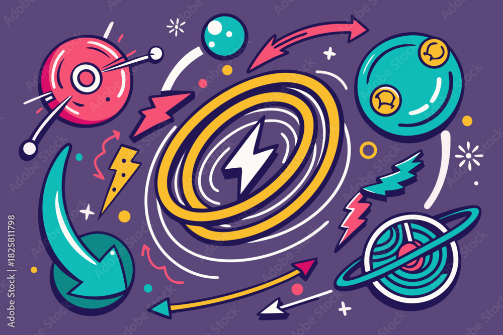 Fototapeta premium motion heavy doodle pack swirling motion arrows 