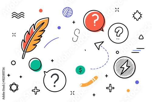 micro scribble freestyle board floating pebble shapes  