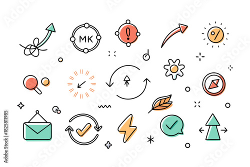 ultra simple micro marks little curved arrows  