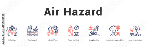 Air Hazard Modern and clean web banner illustration featuring thematic icons for visual communication