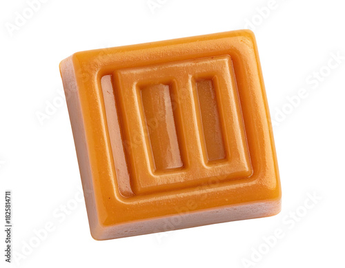 Square caramel with embedded square spiral