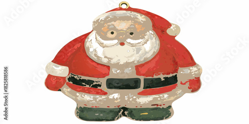 Vintage santa claus christmas ornament with red suit and white beard