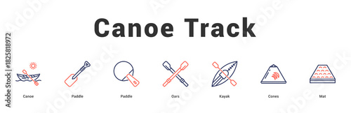 Canoe Track Modern and clean web banner illustration featuring thematic icons for visual communication
