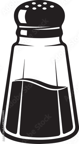 Salt shaker silhouette vector flat illustration design