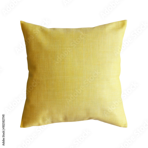 Yellow pillow isolated on black background