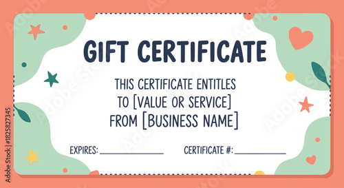Vector Gift Voucher Template – Cute Hand-Drawn Certificate & Coupon Design