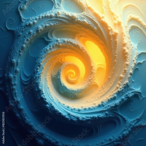 Abstract swirling spiral of light and texture