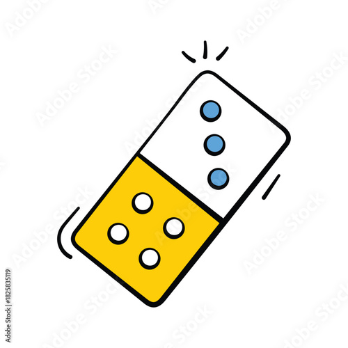 Rolling dice game icon, perfect for gaming