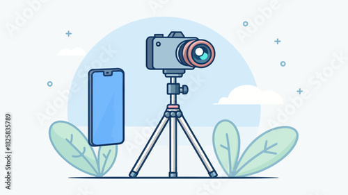 Professional camera and mobile phone for social media content creation