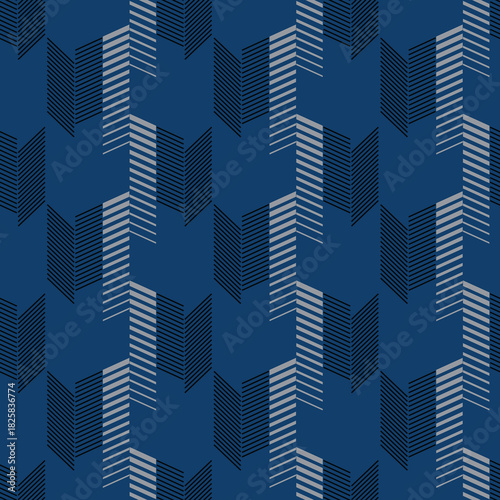 GOMETRICAL LINE SEAMLESS PATTERN ON NAVY BACKGROUND