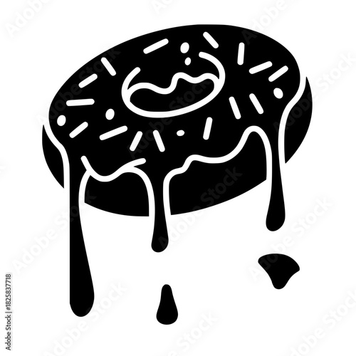 dessert illustration donut silhouette food logo bakery icon sweet outline pastry snack cake chocolate cream doughnut pink delicious sugar shape and vector graphic background