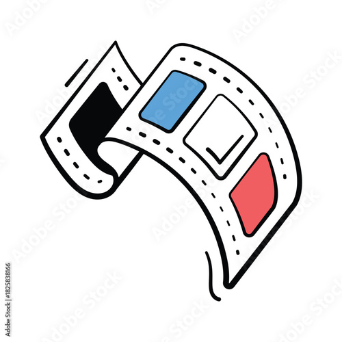 Film strip icon in fill style used for videography element