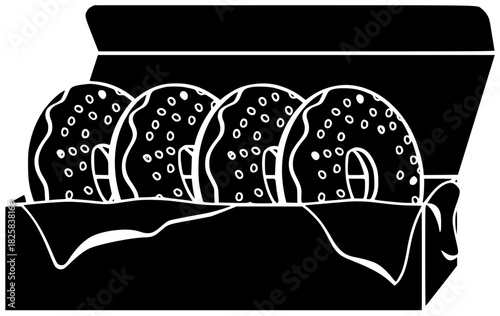 dessert illustration donut silhouette food logo bakery icon sweet outline pastry snack cake chocolate cream doughnut pink delicious sugar shape and vector graphic background