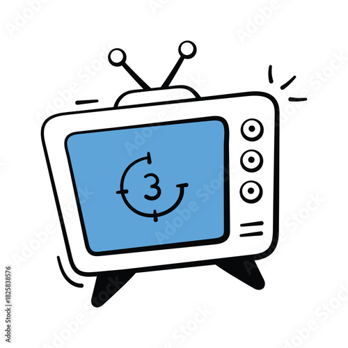 Countdown on screen icon in cinema and theater hall