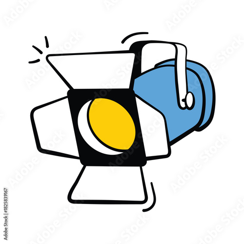 A trendy hand drawn icon of spotlight, ready to use