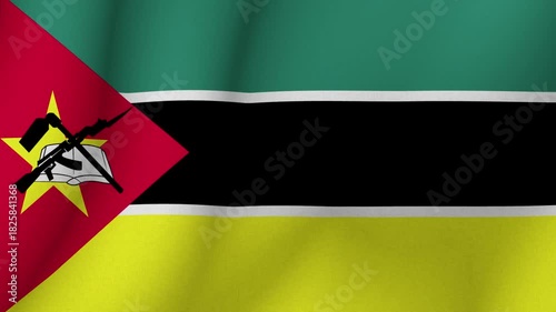 Wallpaper Mural The flag the Republic of Mozambique. The evolving national flag the Mozambique in 3d format. 1080p HD animation for presentation Torontodigital.ca