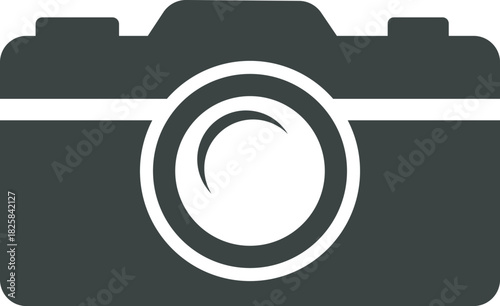 Simple dark silhouette of a modern digital camera