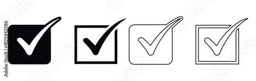 Checkmark box icons for website design and task management success,Check box icon with correct,accept checkmark icons tick box checked.Approve symbol.Check mark icon vector design.check mark icon