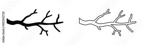 Bare tree branch silhouettes for autumn designs and Halloween crafts,Bare spooky tree silhouette. Halloween element decoration creepy tree. Line art collection,Doodle sketch style of Naked trees 