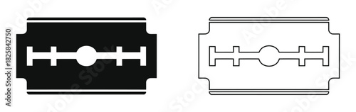 Blade razor icon vector outline symbol or illustrationBlade razor icon vector outline symbol or illustration,Blade razor icon flat simple logo