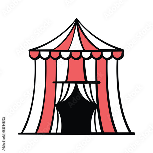 Circus tent icon usually for funfair and carnival symbol