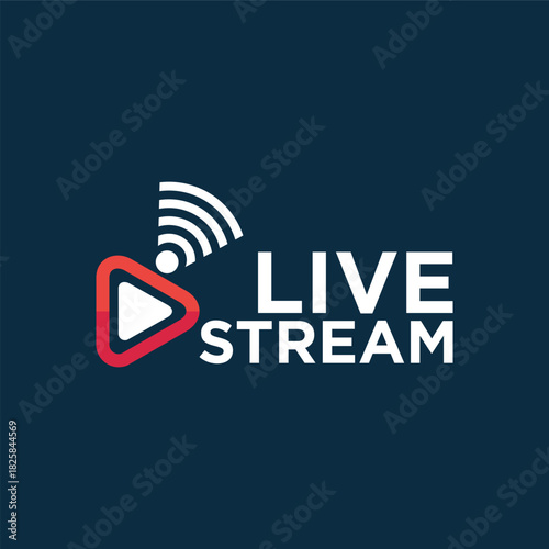 Live streaming logo. Online stream sign. Flat simple design.