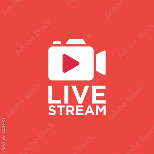 Live streaming logo. Online stream sign. Flat simple design.