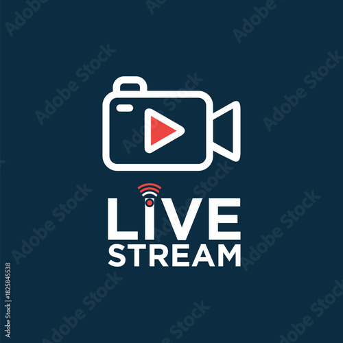 Live streaming logo. Online stream sign. Flat simple design.