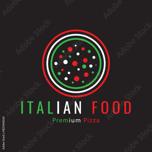 Pizza logo  Italian food  traditional  icon vector symbol illustration minimalist design